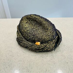 Vintage~Francine Exclusive With The Fashion Women’s Tweed Hat~Mustard & Navy